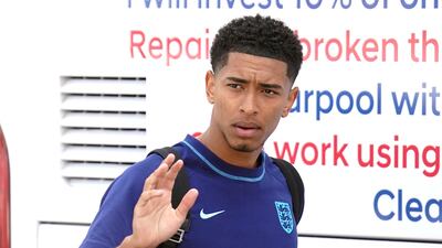 England's Jude Bellingham outside the Souq Al Wakra hotel, Qatar. PA