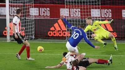 Everton's Gylfi Sigurdsson scores the winner. AP