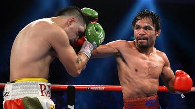 Manny Pacquiao beat Brandon Rios in a comeback fight in November. Dale de la Rey / AFP