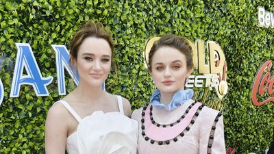 Hunter King and Joey King attend the 7th Annual Gold Meets Golden event at Virginia Robinson Gardens and Estate in Los Angeles on January 4, 2020. AFP