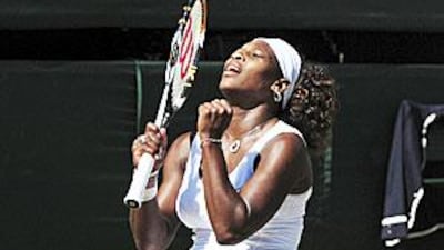 Serena Williams is ecstatic after beating her sister Venus in this year's Wimbledon final.