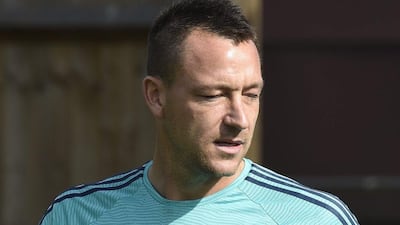 Chelsea's John Terry shown during a training session in Cobham, South London on Tuesday. Facundo Arrizabalaga / EPA / September 28, 2015