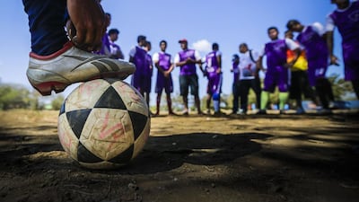 Youngsters of a team from Managua’s neighbourhood Villa Reconciliacion play football against another team at the Don Bosco Youth Centre in Managua, on January 17, 2016. Football is gaining enthusiasts in Nicaragua where baseball has been historically dominant but is now giving way to the new sport, analysts said. Inti Ocon / AFP