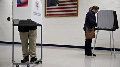 Voters cast ballots at a polling station in Leesburg, Virginia. Bloomberg