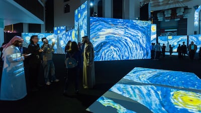 The projection of The Starry Night (1889). Courtesy Gecko Media