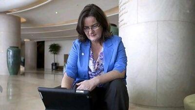 At Cerner, Deirdre Stewart analyses the needs of patients and hospitals, and helps to put health information systems in place at medical institutions. Razan Alzayani / The National