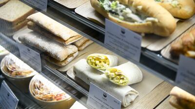 Wraps and sandwiches on offer during lunch hour at the Dubai British School Emirates Hills cafe, after staff kept track of what children who eat packed lunches were bringing. All photos: Khushnum Bhandari / The National