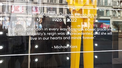 The Michael Kors shop on Regent Street displays a quote by the designer.