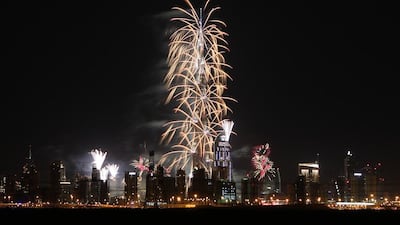 The fireworks display at Burj Khalifa in Dubai is expected to attract 1.7 million. Pawan Singh / The National