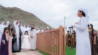 Sheikh Dr Sultan met many children who performed in the play area, which covers 620 square metres