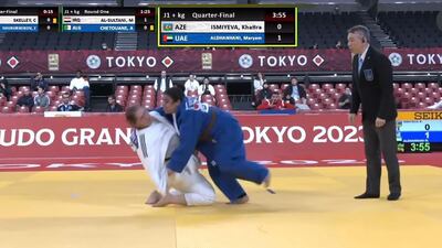 Maryam Al Dhanhani competes in Tokyo last year and places fifth during her debut year in judo. Photo: Mouh Al Mouh