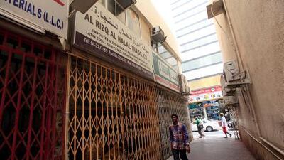 The owner of Al Rizq Al Halal Trading Company near Naif Souq was shot by when two men attempted to rob his hardware store in Deira. Satish Kumar / The National