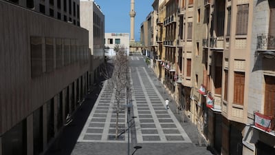 An empty shopping district in Beirut, Lebanon, on March 17, 2021. Reuters
