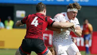 Phil Burgess (England): England’s run of successes in Dubai down the year has been founded on the excellence of the forwards they bring with them to the UAE. James Rodwell, the player of the tournament when they won in 2010, was back again, along with Alex Gray, England’s player of the season. Both were eclipsed, though, by the rampaging Burgess, who made 12 tackles and 18 carries over the weekend. AFP PHOTO / KARIM SAHIB