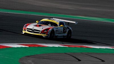 Emirati driver Khalid Al Qubaisi competes in the Qualification 1 at the Dunlop 24H racing at the Dubai Autodrome in Dubai. Satish Kumar / The National