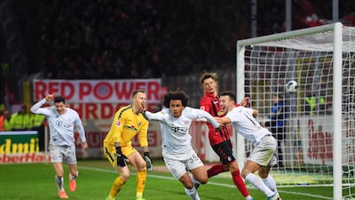 Joshua Zirkzee after scoring for Bayern. Getty
