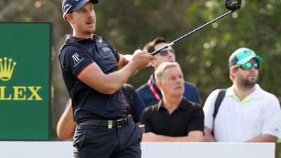 Henrik Stenson shot a bogey-free eight-under par 64 to lead after the first round of the Abu Dhabi HSBC Championship. Nezar Balout / AFP