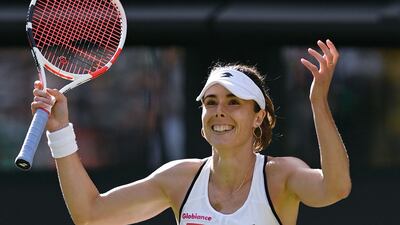 Alize Cornet celebrates. AFP