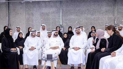 Sheikh Mohammed bin Rashid, Vice President and Ruler of Dubai, at the annual brainstorming session at his office in the Emirates Towers in Dubai.