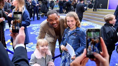 Smith poses with fans at the European Gala Screening. Getty Images.