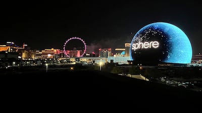 The MSG Sphere July 4th fireworks show in 2023, in Las Vegas. AP