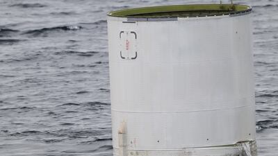 An object salvaged by South Korea's military that is presumed to be part of the failed North Korean launch. EPA
