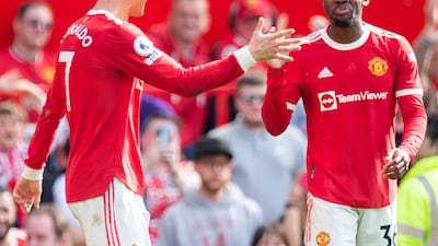 Manchester United's Anthony Elanga has impressed manager Ralf Rangnick so far. EPA