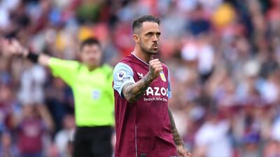 Villa's Danny Ings celebrates his penalty. Getty