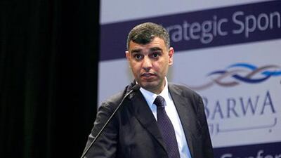 Mohammad Al Drraji, Iraq's minister of construction and housing makes his plea at Cityscape. Jeffrey E Biteng / The National