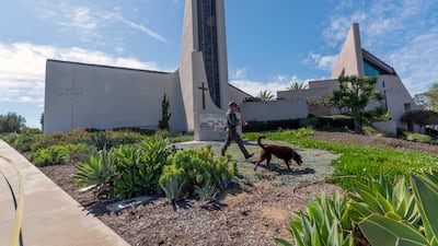 A K-9 unit checks the grounds. AP