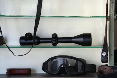 A military telescope at an arms store on Al-Jala Street in downtown Idlib. The National