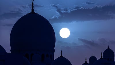 The sun sets over the Sheikh Zayed Grand Mosque, Abu Dhabi Victor Besa / The National