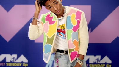 Jaden Smith wears MSFTSrep to attend the 2020 MTV Video Music Awards, on Sunday, August 30, 2020. Getty Images