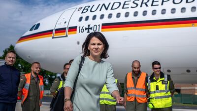 Foreign Minister Annalena Baerbock and other German officials have experienced a string of aircraft technical problems on overseas trips. AP