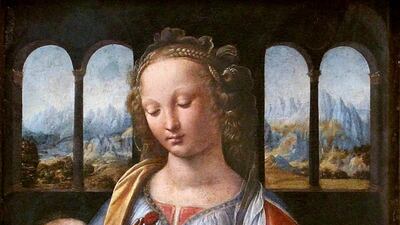 'Madonna of the Carnation' (1478-80). The painting centres on a young Virgin Mary with baby Jesus on her lap and a carnation in her left hand. This is the only Da Vinci that can be found in Germany, housed in the the Alte Pinakothek art museum in Munich