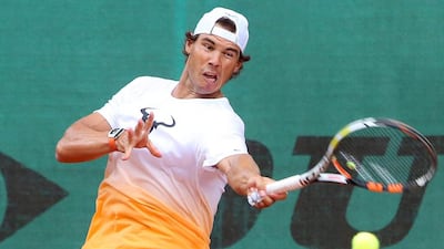 Spanish tennis player Rafael Nadal in action during a training session prior to the ATP tennis tournament in Hamburg, Germany, 27 July 2015. EPA/BODO MARKS