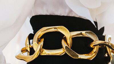 Shown on a barge, Balmain presented new and archive looks for autumn / winter 2020 haute couture. Courtesy Balmain