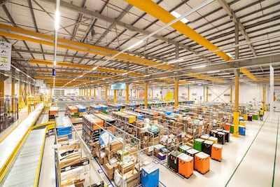 Amazon's new delivery station in Abu Dhabi. The UAE represents a big opportunity for the company as the e-commerce sector is forecast to increase 60 per cent to more than $8 billion by 2025. Photo: Amazon