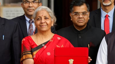 India's Finance Minister Nirmala Sitharaman prepares to present the federal budget in parliament in New Delhi. Reuters