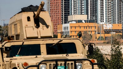 An Iraqi army armoured vehicle in the Green Zone, where the raids took place. AFP