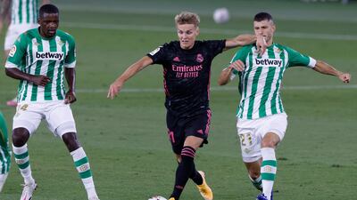 Odegaard playing for Real in September 2020. Reuters