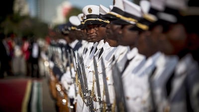 The welcoming military parade gets ready for the visit of Indian Prime Minister, in Maputo. Indian Prime Minister Narendra Modi kicked off a four-nation tour of Africa, vowing to be “a trusted friend” of Mozambique after talks with President Filipe Nyusi in Maputo. John Wessels / AFP