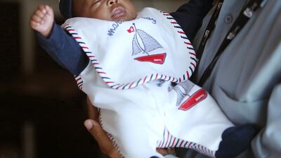 Yousif Ahmed, aged three months and 20 days, is the son of Ahmed Mohamed Yousif. His family faces a medical bill that they cannot afford, following the baby’s premature birth. Satish Kumar / The National