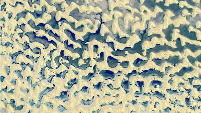 New images from Nasa show temporary lakes formed on the landscape of the Empty Quarter after it was hit by Tropical Cyclone Mekunu in May. Courtesy Nasa