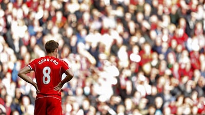 Steven Gerrard can only look back in his career when Crystal Palace crashed the party of his last game at home in the 2014/15 season. Carl Recine / Reuters
