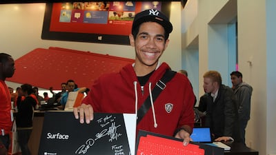 October 26, 2012: Microsoft's first in-house designed PC, Surface, is released. Photo: Microsoft