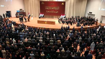 Iraqi lawmakers are seen in parliament. Reuters