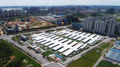 Wuhan hospital that was built to care for patients affected by Covid-19 was built using modular sections. AFP