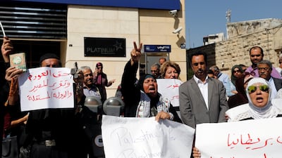 A group of British activists journeyed to Jerusalem to protest at the Balfour Declaration. It comes as Palestinians, like the ones pictured, are taking part in protests calling on Britain to apologise for the statement. REUTERS/Mohamad Torokman