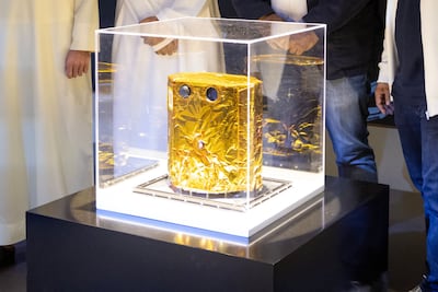The UAE-built EMA Probe, a deployable payload for the Emirates Mission to the Asteroid Belt, designed to make contact with the surface of asteroid 269 Justitia. AFP